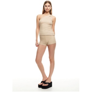 Lioness Sale | Women's GOLDEN MINI SHORT | BEIGE | L | Elastane Shorts | Afterpay Available