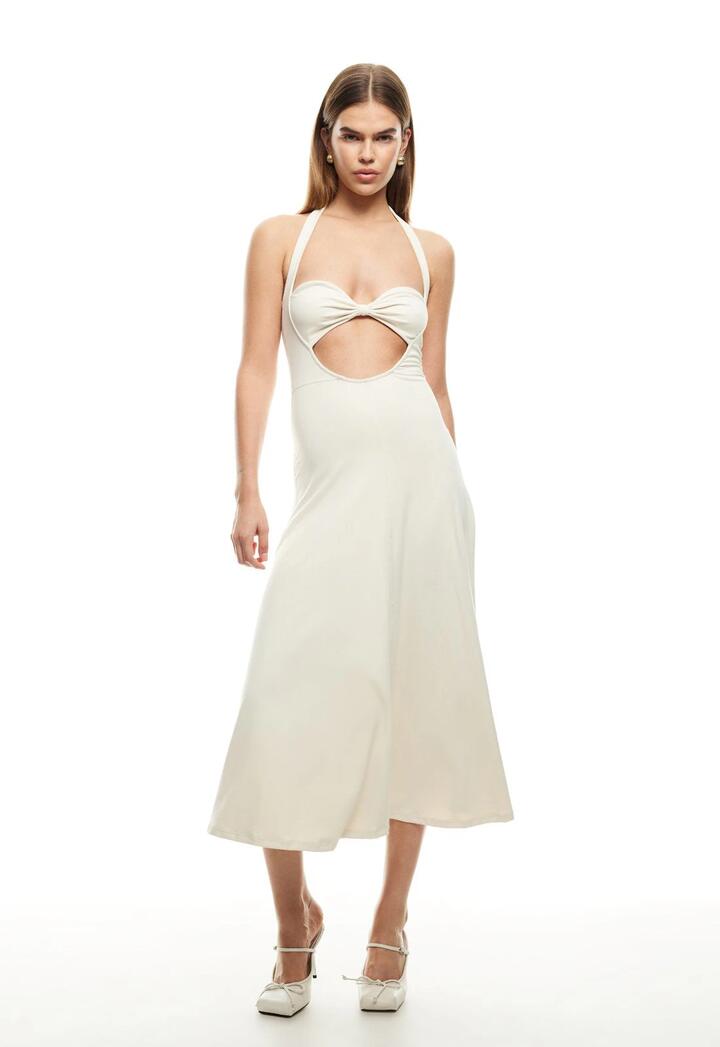 Lioness Sale Women's NIRVANA MIDI DRESS IVORY IVORY / L Nylon Midi Dresses Afterpay Available