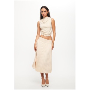 Lioness Sale | Women's SYDNEY PLEAT SKIRT | OATMEAL | XL | Viscose Skirts | Afterpay Available