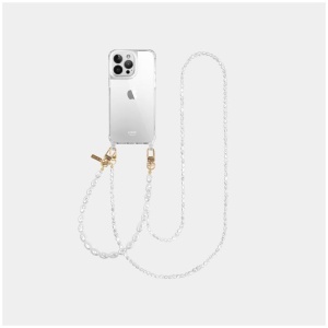 Louve Collection Sale Women's Classic Clear Phone Case + Pearl Crossbody Phone Chain + Pearl Phone WristletÂ /Â Bracelet Iphone 14 Pro With MagSafe Fa