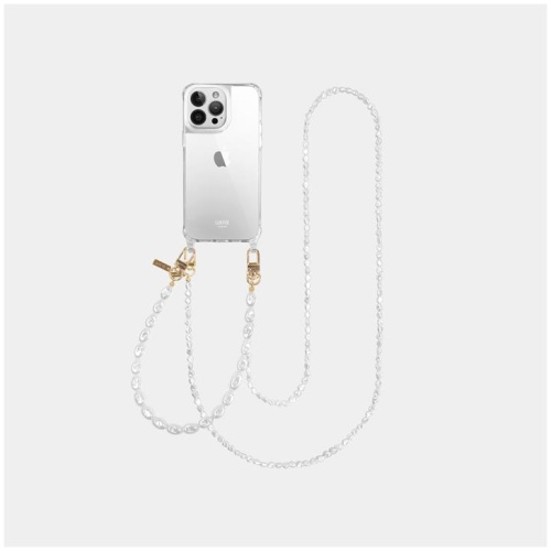 Louve Collection Sale Women's Classic Clear Phone Case + Pearl Crossbody Phone Chain + Pearl Phone WristletÂ /Â Bracelet Iphone 14 Pro With MagSafe Fa