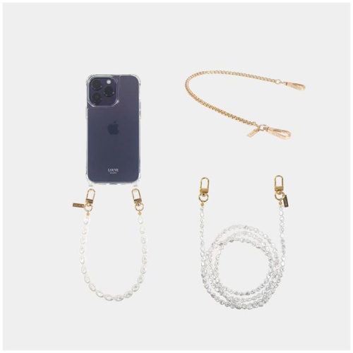 Louve Collection Sale Women's Classic Clear Phone Case + Pearl Phone WristletÂ /Â Bracelet + Gaia Gold|Plated Phone Wristlet / Bracelet + Pearl Crossb