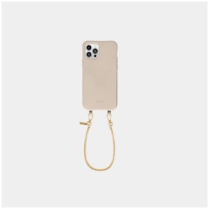 Louve Collection Sale Women's Desert Sand Beige Phone Case + Gaia Gold|Plated Phone WristletÂ /Â Bracelet Iphone 14 Pro Without MagSafe Fashion Phone