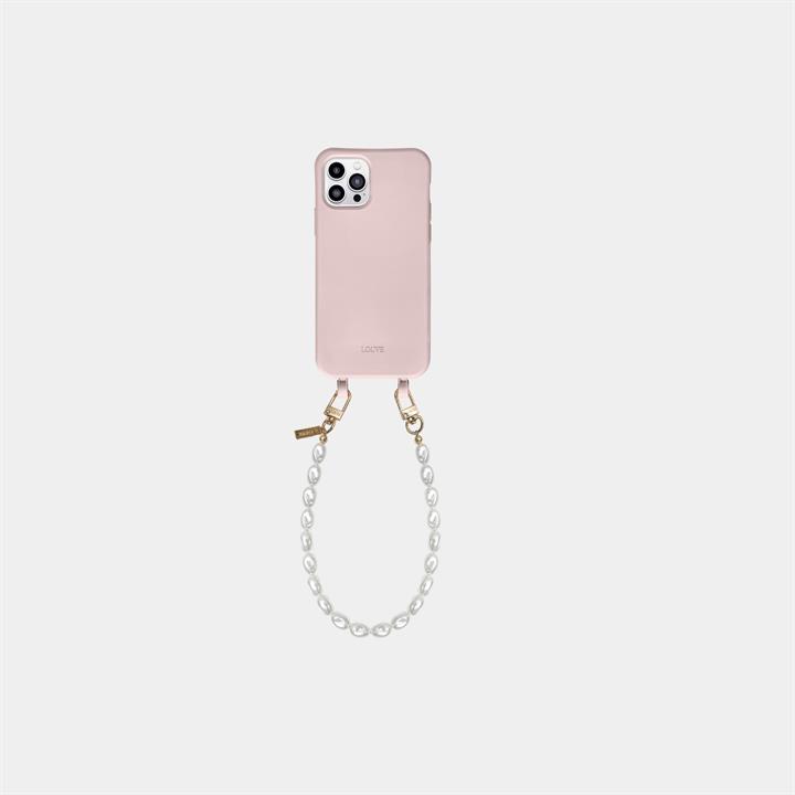 Louve Collection Sale Women's Dusty Pink Phone Case + Pearl Phone WristletÂ /Â Bracelet Iphone 15 Plus Without MagSafe Nylon Phone Case Afterpay Avai