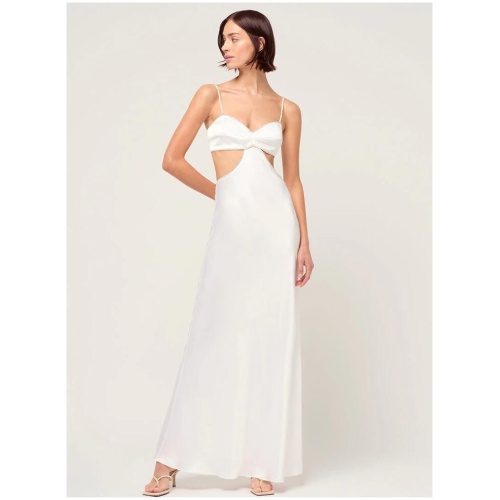 Michael Lo Sordo Sale Women's SUSPENDED CRYSTALLINE LUNA DRESS WHITE AU/UK 4 Silk Designer Maxi Dresses Afterpay Available