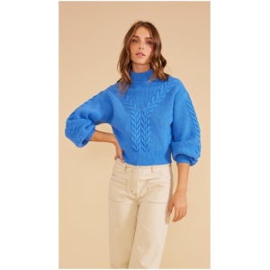 Minkpink Sale | Women's Stella Knit Jumper Cobalt | L | Viscose Knitwear | Afterpay Available