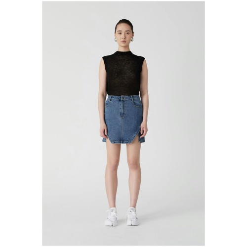 Misha Sale | Women's ARROW DENIM SKIRT | XXS | Cotton Designer Skirts | Afterpay Available