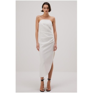 Misha Sale Women's AUDRINA BONDED CREPE MIDI DRESS XS Elastane Designer Mini Dresses Afterpay Available