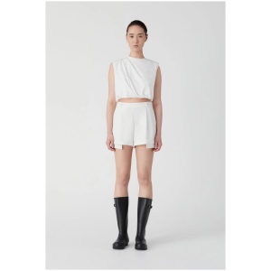 Misha Sale | Women's DESHAL SHORT | IVORY / S | Cotton Designer Shorts | Afterpay Available