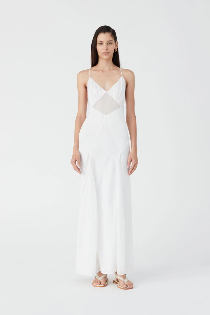 Misha Sale Women's LATICA MAXI DRESS IVORY / XS Designer Maxi Dresses Afterpay Available