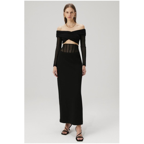 Misha Sale Women's MARCELINE GOWN S Elastane Designer Maxi Dresses Afterpay Available