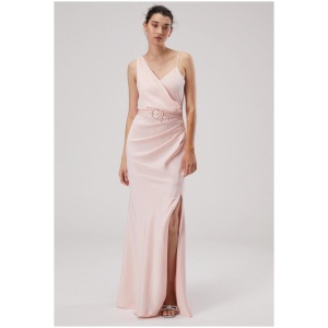 Misha Sale Women's ROSETTE MAXI DRESS Blush / XXS Designer Maxi Dresses Afterpay Available