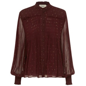 Mos The Label Sale | Women's Abloom Blouse | Burgundy / 8 | Viscose Shirts | Afterpay Available