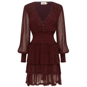 Mos The Label Sale Women's Abloom Mini Dress Burgundy / 8 Viscose Mini Dresses Afterpay Available