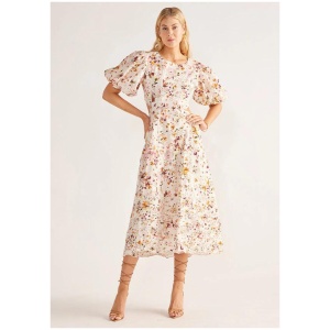 Mos The Label Sale Women's Alexia Midi Dress Multi / 6 Linen Midi Dresses Afterpay Available