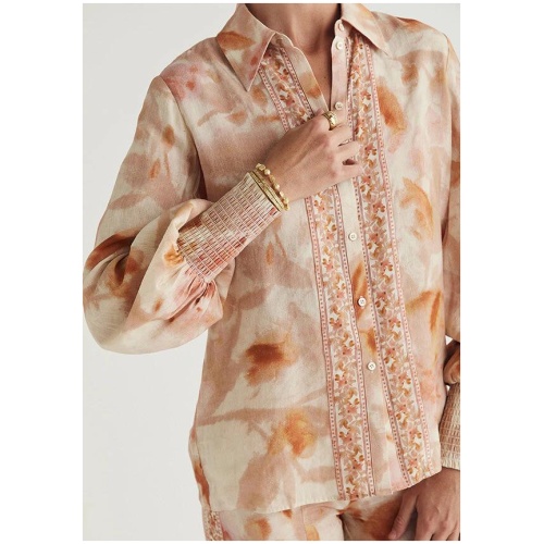 Mos The Label Sale | Women's Athena Blouse | Multi / 6 | Linen Shirts | Afterpay Available