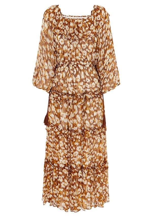 Mos The Label Sale Women's Desert Floral Midi Dress Multi / 8 Viscose Midi Dresses Afterpay Available