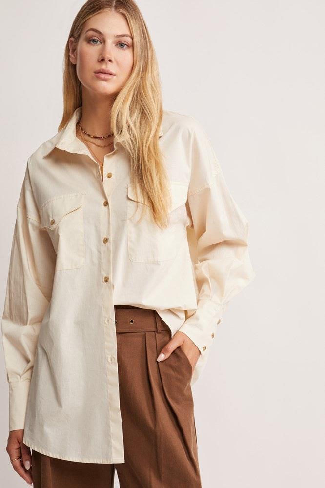 Mos The Label Sale | Women's Wanderer Blouse | IVORY / 6 | Cotton Shirts | Afterpay Available