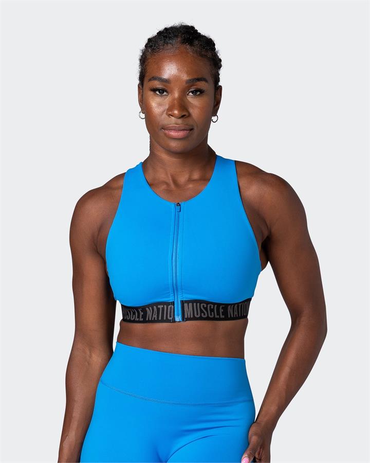 Muscle Nation Sale | Women's Breakpoint Bra | Malibu | XS | Nylon Sports Bras | Afterpay Available