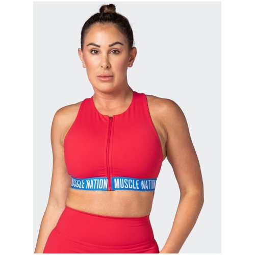 Muscle Nation Sale | Women's Breakpoint Bra | Poppy | XS | Nylon Sports Bras | Afterpay Available