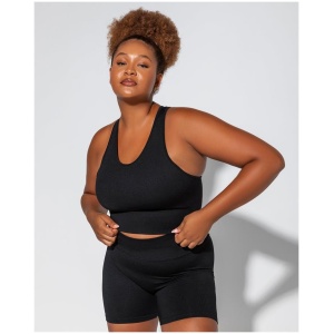 Muscle Nation Sale | Women's Longline Seamless Bra | Black | XS | Nylon Sports Bras | Afterpay Available