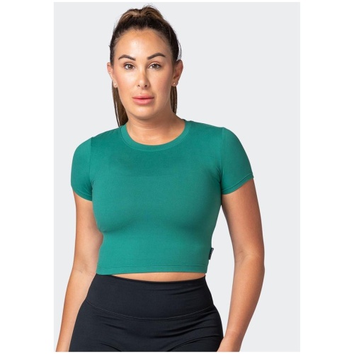 Muscle Nation Sale | Women's MN Everyday Cropped Tee | Antique Green | XXS | Elastane T-Shirts & Singlets | Afterpay Available