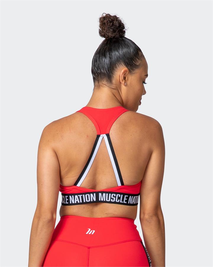 Muscle Nation Sale | Women's Vital Bra | Hot Red | XS | Sports Bras | Afterpay Available