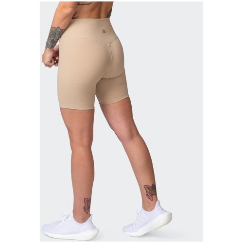 Muscle Nation Sale | Women's Zero Rise Rib Bike Shorts | Brown Sugar | XXS | Nylon Shorts | Afterpay Available