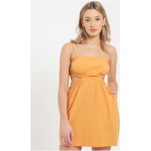 Oasis Cut Out Mini Dress in Mandarin