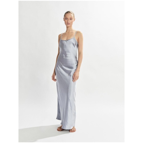 One Mile Sale Women's Isla Satin Slip Dress Slate Blue 10 Spaghetti Strap Maxi Dresses Afterpay Available