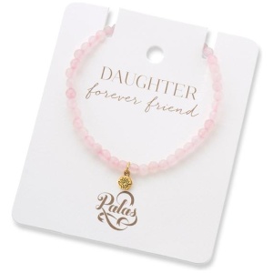 Palas Jewellery Sale | Women's Daughter forever friend rose quartz gem bracelet | One Size | Fashion Bracelets & Cuffs | Afterpay Available