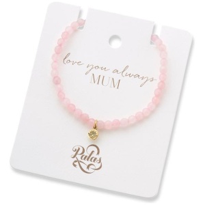 Palas Jewellery Sale | Women's Love you always mum rose quartz gem bracelet | One Size | Fashion Bracelets & Cuffs | Afterpay Available