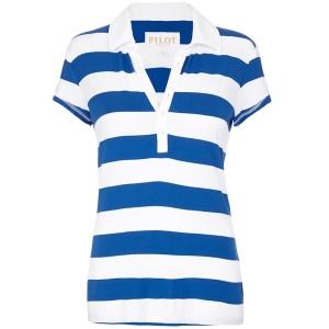 Pilot Athletic Sale | Women's COLEMAN STRIPED LOGO POLO | ROYAL BLUE | XL | Viscose T-Shirts & Singlets | Afterpay Available