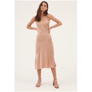 Primness Sale Women's BIAS SLIP CHAMPAGNE FINAL SALE S Silk Midi Dresses Afterpay Available