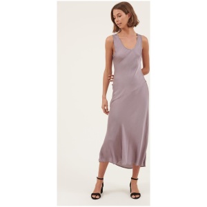 Primness Sale Women's OBSESSION DRESS SUGAR PLUM FINAL SALE S Silk Midi Dresses Afterpay Available