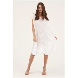 Primness Sale Women's QI DRESS BLANC FINAL SALE S Cotton Midi Dresses Afterpay Available