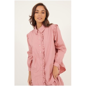 Primness Sale | Women's RUFFLES SHIRT | BLUSHED | FINAL SALE | S | Cotton Shirts | Afterpay Available