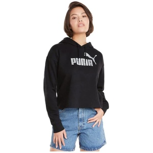 Puma Essentials+ Cropped Metallic Hoodie Womens