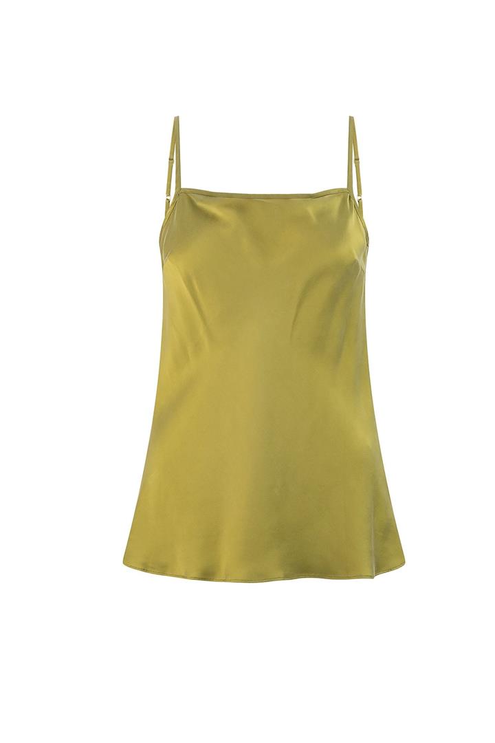 Ralf Studios Sale | Women's CELLITOS CAMI OLIVE LOVE | 10 | Silk Tops | Afterpay Available