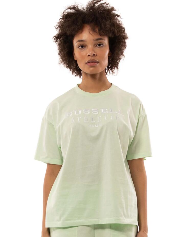 Russell Athletic Sale | Women's Women's Elements Oversize Tee | Serpentine | 10 | Cotton T-Shirts & Singlets | Afterpay Available