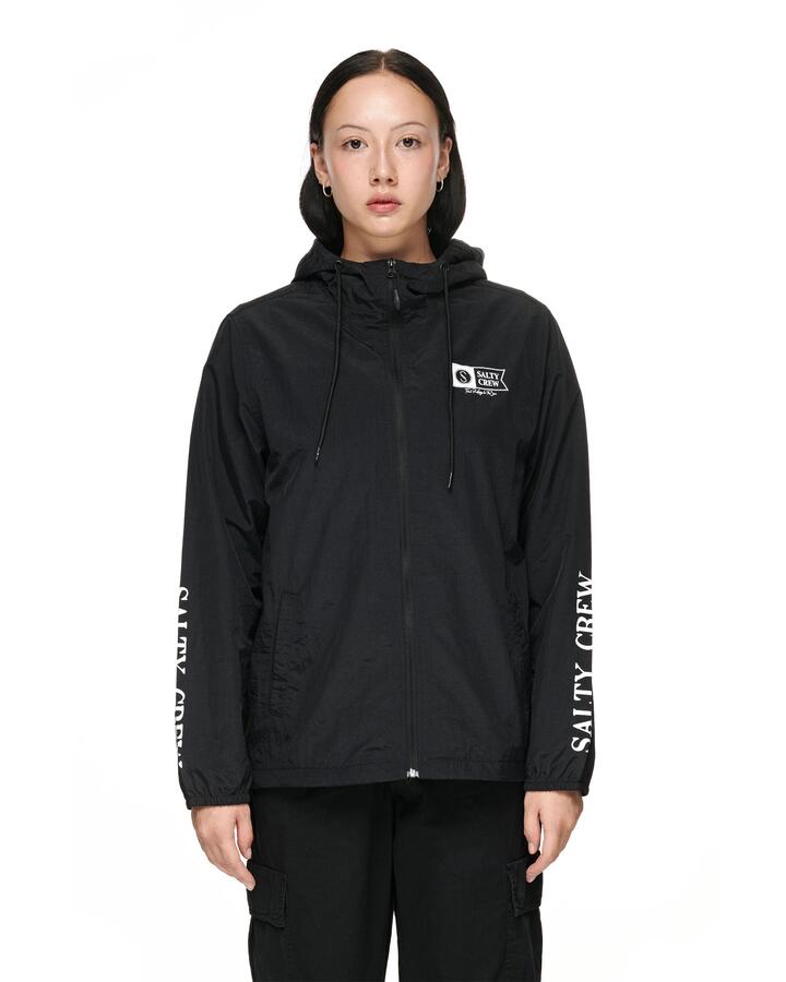 Salty Crew Sale | Women's ALPHA WINDBREAKER | Black | XS | Fashion Jackets | Afterpay Available