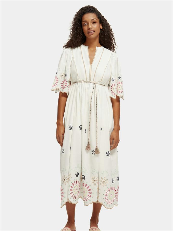 Scotch Soda Sale Women's Broderie maxi dress 36 Cotton Maxi Dresses Afterpay Available