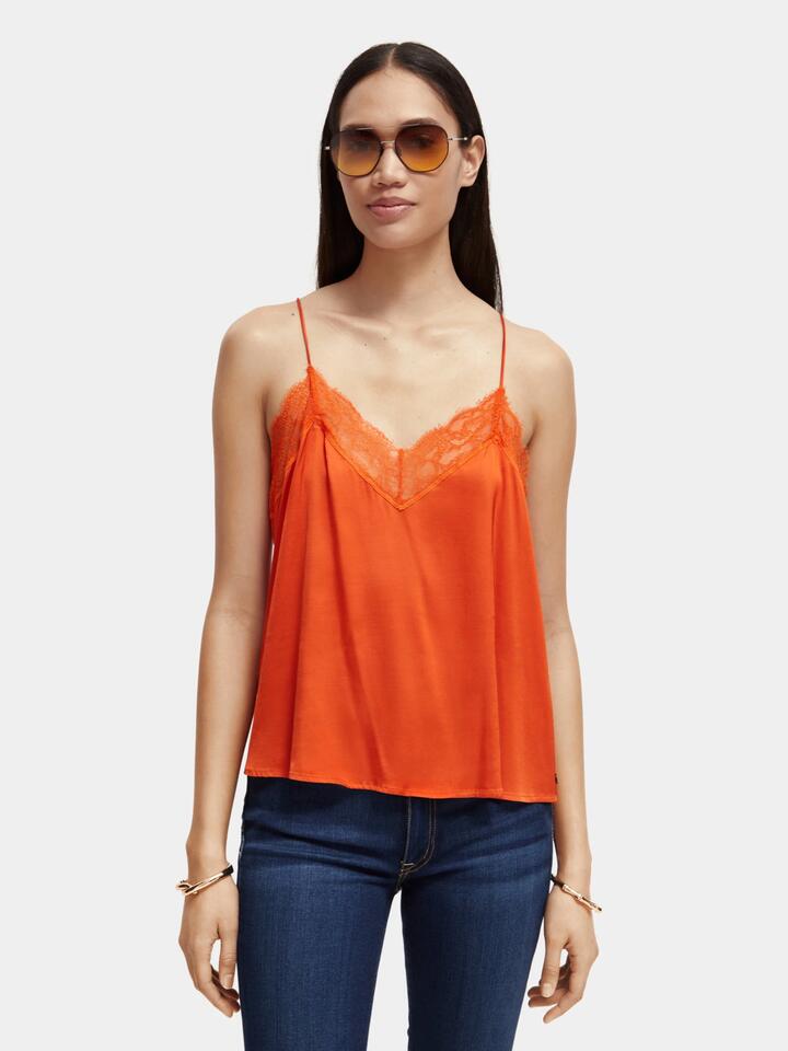 Scotch Soda Sale | Women's Camisole strap tank top | 34 | Viscose T-Shirts & Singlets | Afterpay Available