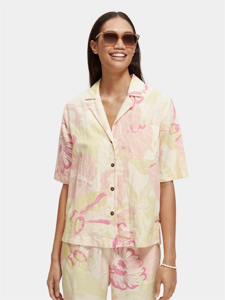 Scotch Soda Sale | Women's Camp shirt with print | Multi / 34 | Cotton Shirts | Afterpay Available