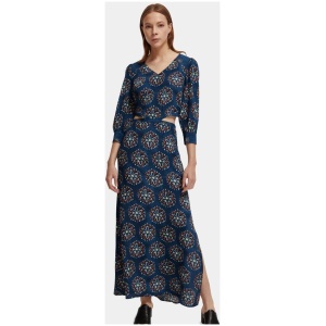 Scotch Soda Sale Women's Cut out v|neck maxi dress Multi / 40 Viscose Maxi Dresses Afterpay Available