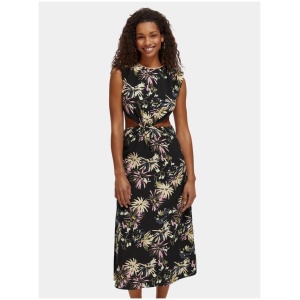 Scotch Soda Sale Women's Draped structured shoulder midi dress Multi / 32 Viscose Midi Dresses Afterpay Available