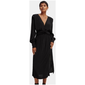 Scotch Soda Sale Women's Long sleeved belted v|neck midi dress EU 32 Viscose Midi Dresses Afterpay Available