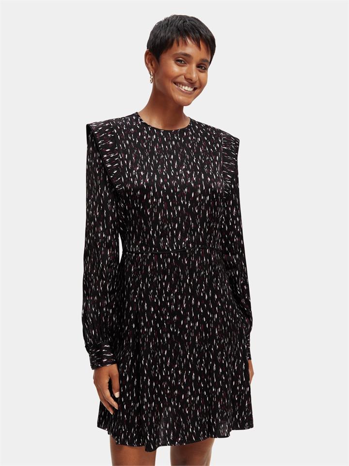 Scotch Soda Sale Women's Long sleeved structured printed mini dress Multi / EU 32 Viscose Mini Dresses Afterpay Available