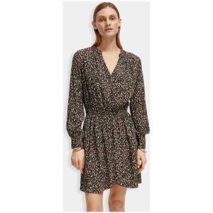 Scotch Soda Sale Women's Long sleeved v|neck mini dress Multi / 32 Viscose Mini Dresses Afterpay Available