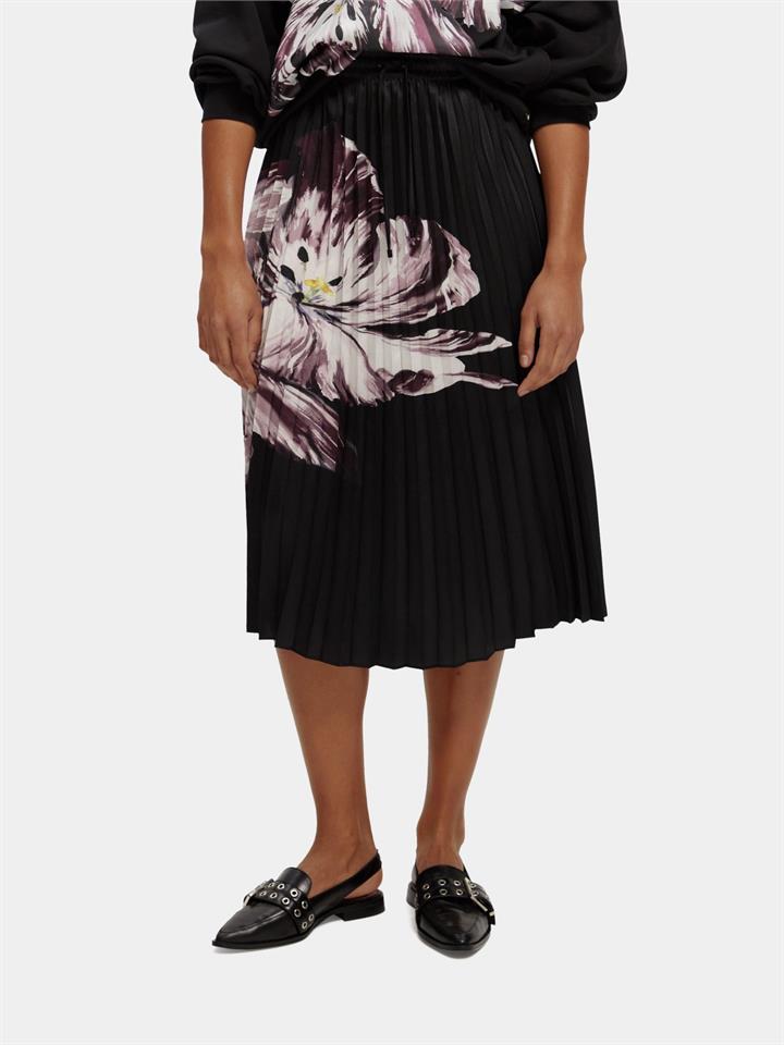 Scotch Soda Sale | Women's Printed pleated midi skirt | M | Mid|LengthSkirts | Afterpay Available